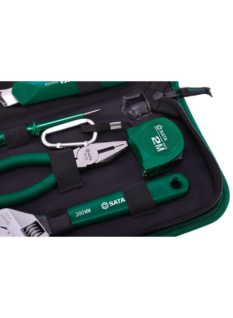 Sata 7-Piece Canvas Repair Tool Set(ST06001SJ), Portable Tool Kit with Hammer, Pliers & Adjustable Wrench, Portable Waterproof Nylon Case, Cr-V Steel Hand Tools, Home & Automotive DIY Kit - Image 5